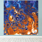 青と銅の抽象芸術アーモダント キャンバスプリント (インサイチュ (ウッドフロア))