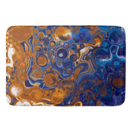 青と銅の抽象芸術アーモダント バスマット