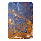 青と銅の抽象芸術アーモダント バスマット (正面縦)