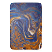 青と銅の抽象芸術アーモダント バスマット (正面縦)