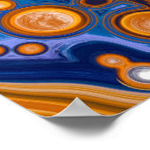 青と銅の抽象芸術アーモダント ポスター (角)