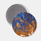 青と銅の抽象芸術アーモダント マグネット (正面/裏面)