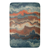 青と錆の抽象芸術 バスマット (正面縦)