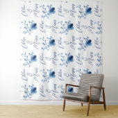 青と青と花の花 タペストリー (インサイチュ)