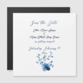 青と青と花の花 マグネット招待状 (正面/裏面)