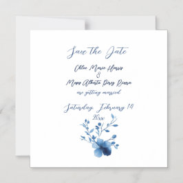 青と青と花の花 マグネット招待状