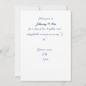 青と青と花の花 招待状 (裏面)