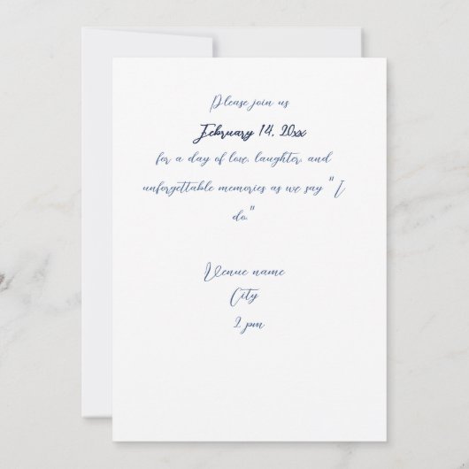 青と青と花の花 招待状 (裏面)