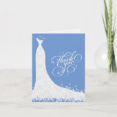 青と青のドレ結婚スサンキューカード サンキューカード (正面)