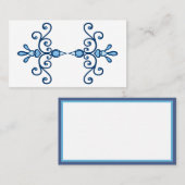 青と青の一対の縁ど鳥 名刺 (正面/裏面)