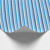 青と青の対角ペパーミントストライプ材 ラッピングペーパー (角)