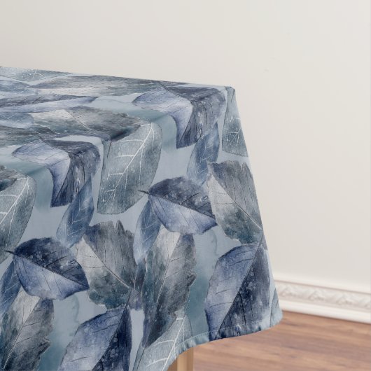 青と青の葉背景にのみ青と海軍のオプション テーブルクロス (インサイチュ)