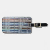 青と青銅のペースト紙パターン ラゲッジタグ (正面横)