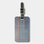 青と青銅のペースト紙パターン ラゲッジタグ (正面縦)