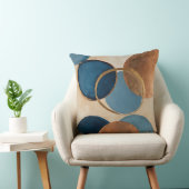 青と青銅の円と金ゴールドリング クッション (椅子)