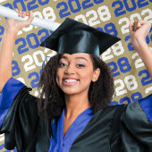 青と青銅の金ゴールド卒業の背景 タペストリー