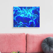 青と鮮やかティール（緑がかった色）カーネーションの花 キャンバスプリント (インサイチュ (リビング))