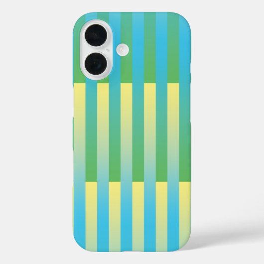 青と黄と緑のストライプ模様 Case-Mate iPhoneケース (裏面)