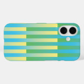 青と黄と緑のストライプ模様 Case-Mate iPhoneケース (裏面 (横))