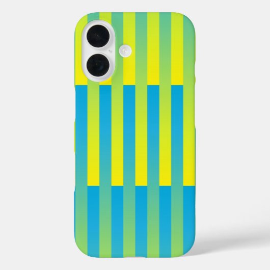 青と黄と緑のストライプ模様 Case-Mate iPhoneケース (裏面)