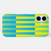 青と黄と緑のストライプ模様 Case-Mate iPhoneケース (裏面 (横))