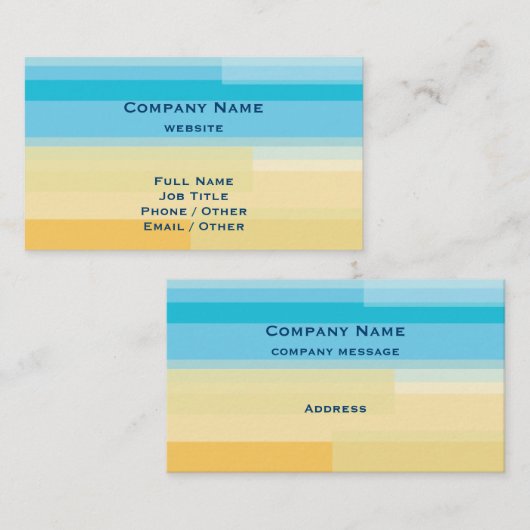 青と黄のカラーブロック名刺 名刺 (正面/裏面)