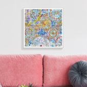 青と黄のキャンバス壁画12" x 12"、1.5"、 キャンバスプリント (インサイチュ (リビング))