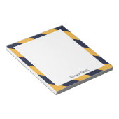 青と黄のストライプパーソナライズされた色 ノートパッド (アングル)