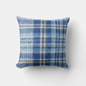 青と黄のタータンチェックまたは平らなファイルの背景 クッション (正面)