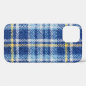 青と黄のタータンチェックまたは平らなファイルの背景 Case-Mate iPhoneケース (裏面 (横))