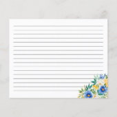 青と黄のフローラレシピカード (裏面)