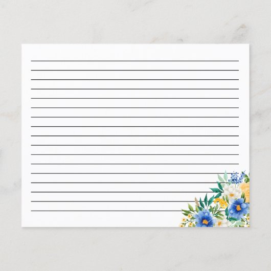 青と黄のフローラレシピカード (裏面)