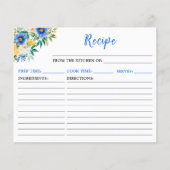 青と黄のフローラレシピカード (正面)