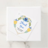 青と黄のフローラ結婚に感謝 フェイバータグ (インサイチュ)