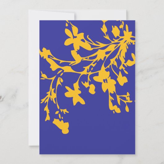 青と黄のフローラ結婚式招待状 招待状 (裏面)