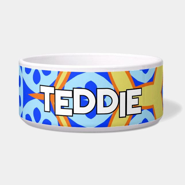 青と黄のフローラ ボウル (正面)