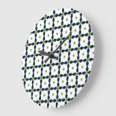 青と黄の宝石芸術 ラージ壁時計 (傾斜)