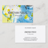 青と黄の抽象芸術モダンのエレガントテンプレート 名刺 (正面/裏面)