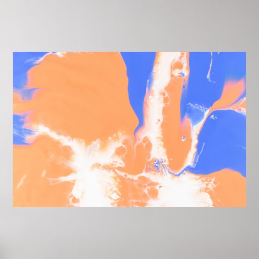 青と黄の抽象芸術絵画の ポスター (正面)