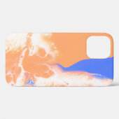 青と黄の抽象芸術絵画 Case-Mate iPhoneケース (裏面 (横))