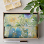 青と黄の春フローラティッシュペーパー 薄葉紙 (ギフト)