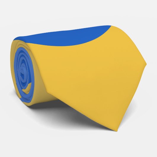 青と黄の水玉模様 ネクタイ (ロール)