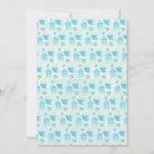 青と黄の海結婚のカップルのシャワー 招待状 (裏面)