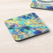 青と黄の組織 コースター (左側)