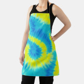 青と黄の絞り染め エプロン (インサイチュ)