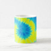 青と黄の絞り染め コーヒーマグカップ (中央)