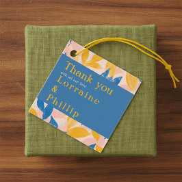 青と黄の葉植物学結婚の感謝してい君 フェイバータグ