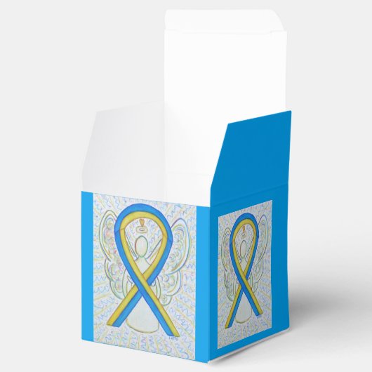 青と黄の認識度リボンパーティーの好意ボックス フェイバーボックス (オープン)