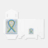 青と黄の認識度リボンパーティーの好意ボックス フェイバーボックス (折り畳みなし)