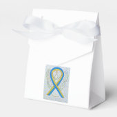 青と黄の認識度リボンパーティーの好意ボックス フェイバーボックス (正面サイド)